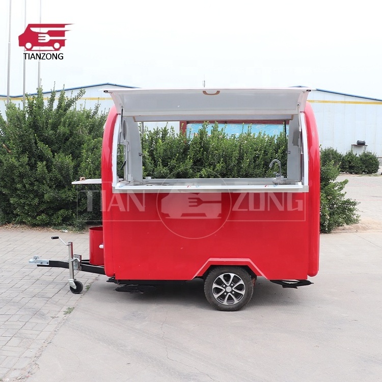 TIANZONG T24 Factory Supply mini food truck with Fast Food Machines ice cream trailer vending coffee cart for sales