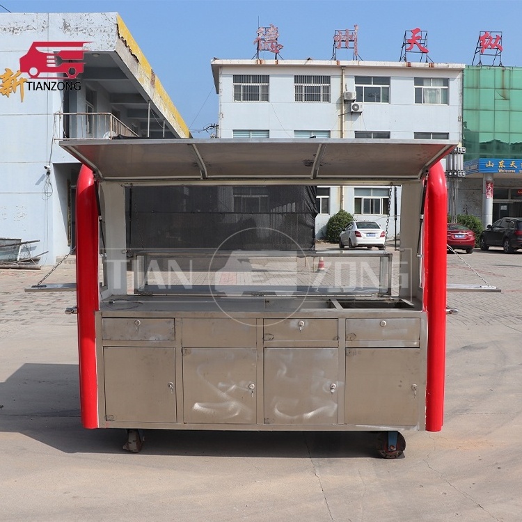 TIANZONG S36 CE ISO approved small food truck food trailers fully equipped for india street gelato cart food stand