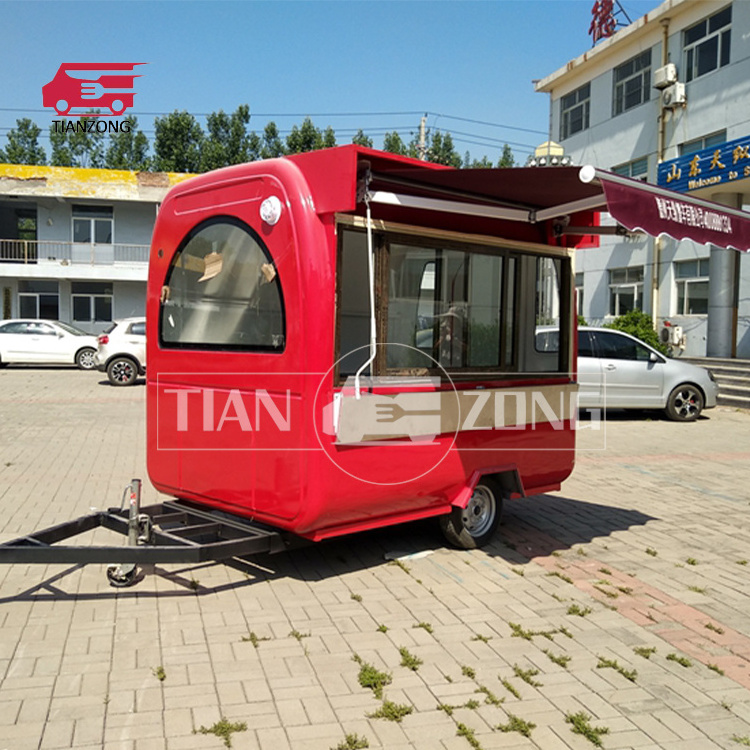 TIANZONG T35 Small Coffee Cart Mobile Food Truck Trailer hot dog concessions trailer  with CE ,ISO Certification