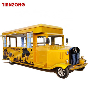 TIANZONG V23 Popular CE approved vintage electric catering food truck kitchen salon mobile trailer Italian ice cart for sale