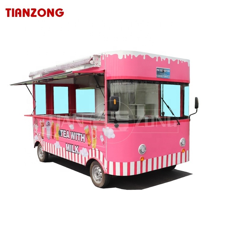 TIANZONG J series Popular pink ice cream car fast food truck food truck for sale europe