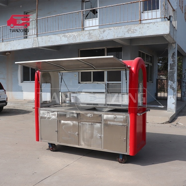 TIANZONG S36 CE ISO approved small food truck food trailers fully equipped for india street gelato cart food stand