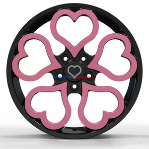 FF Factory Custom 5 Holes 5X108 16 17 19 20 21 22 23 24 Inch Forged Heart Shaped Purple Car Wheels Rims,rims with hearts