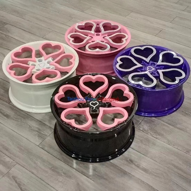 FF Factory Custom 5 Holes 5X108 16 17 19 20 21 22 23 24 Inch Forged Heart Shaped Purple Car Wheels Rims,rims with hearts