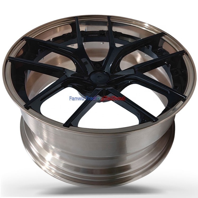 FF High Quality Rose Gold Polished 5X108 5X120 5X1143 16 17 19 20 21 22 23 Inch 2 piece Alloy Forged Wheels 18 5X112