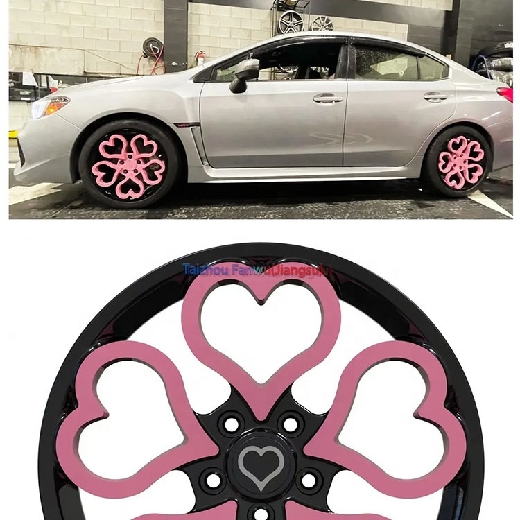 FF Factory Custom 5 Holes 5X108 16 17 19 20 21 22 23 24 Inch Forged Heart Shaped Purple Car Wheels Rims,rims with hearts