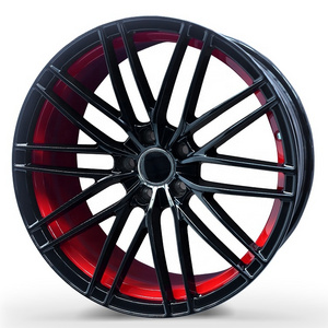 FF Factory Custom 4 holes 5 holes red with black passenger car forged wheel rims 5x120 5x112,car rims 17 18 inch