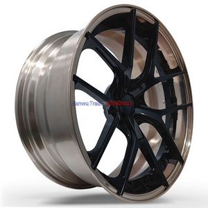 FF High Quality Rose Gold Polished 5X108 5X120 5X1143 16 17 19 20 21 22 23 Inch 2 piece Alloy Forged Wheels 18 5X112