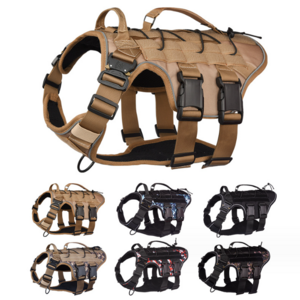 Tactical Dog Harness - No Pull Dog Harness Heavy Duty Dog Vest For Service Adjustable Pet Vest With Handle