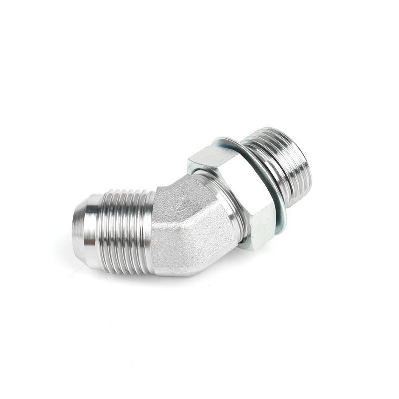 6802-12-12 JIC Hydraulic Hose Connector 45 Degree Carbon Steel Male Hydraulic Hose Fitting Adapter