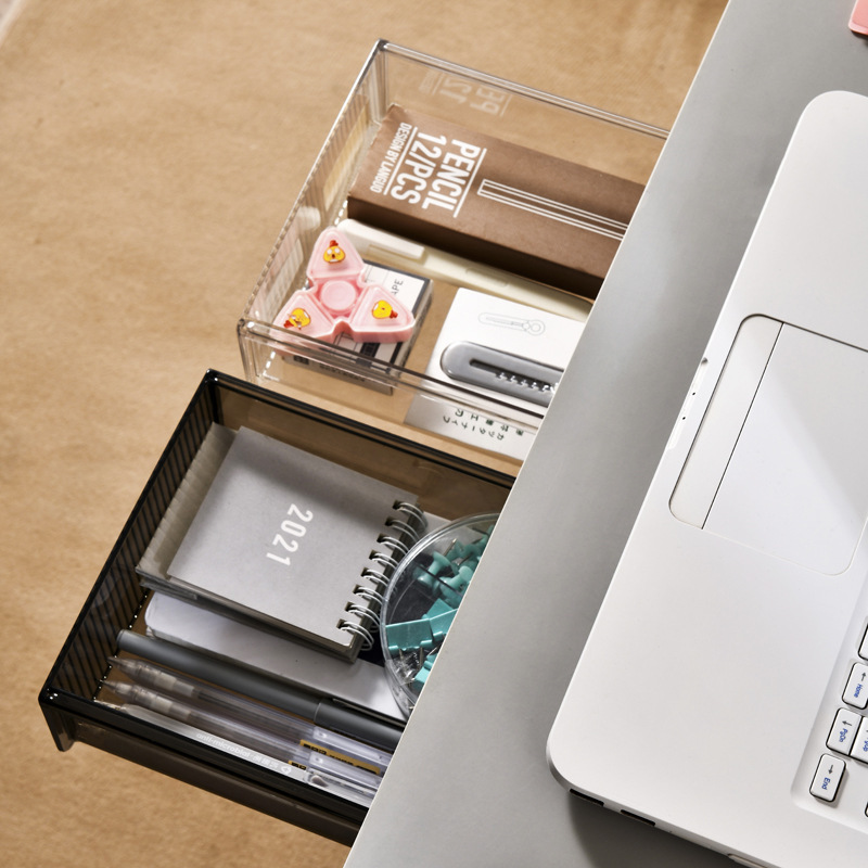 Under Desk Drawer, Set for Office/Bedroom/School/Kitchen, Self-Adhesive Under Desk Storage for Phone/Pens/Pencils