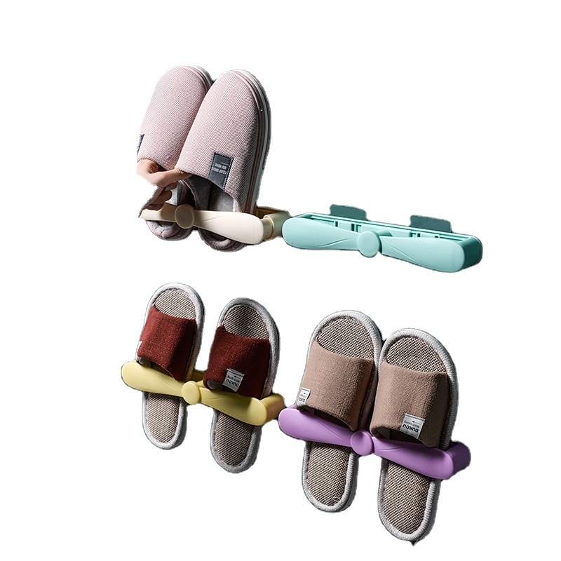 Modern Simple bathroom slippers storage shoe rack perforated wall-mounted shoe rack retractable plastic shoe rack