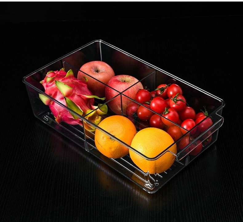 hot sell Refrigerator food storage box with handle Large capacity with lid sealed storage tank Thickened storage box Transparent