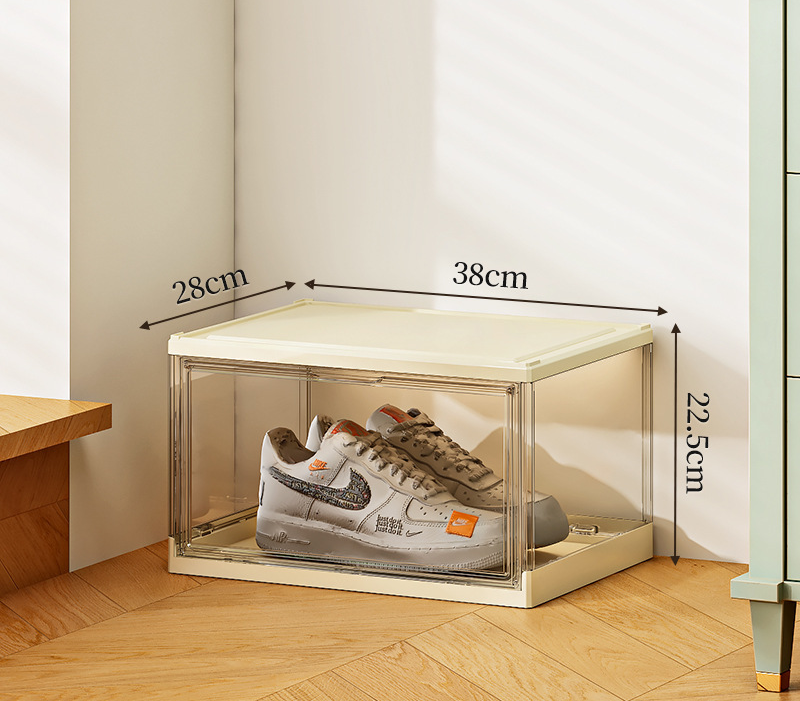 New large size six layers Installation free folding transparent cabinet aj shoe storage box and Women's high heels