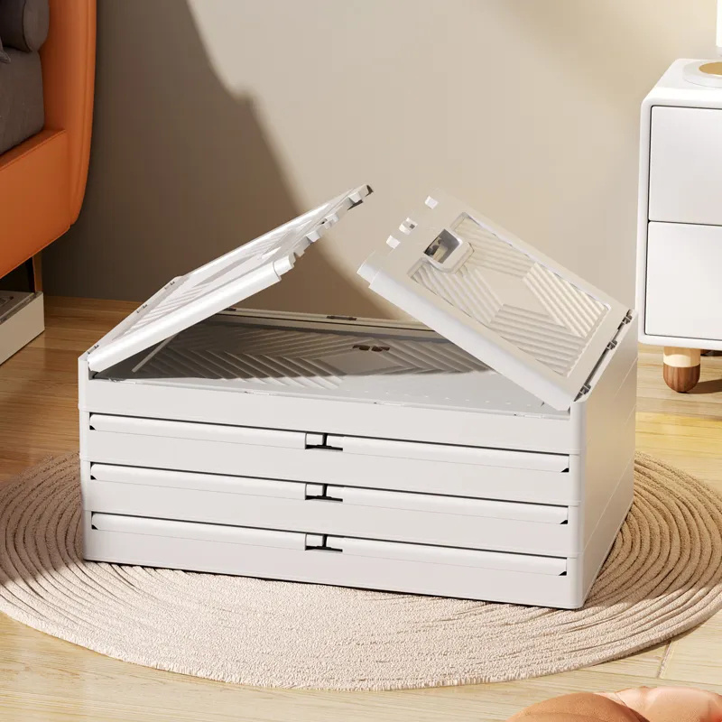 Multifunctional Folding Cabinet Foldable Plastic Organizer Storage Containers Box 5 Layer For Home