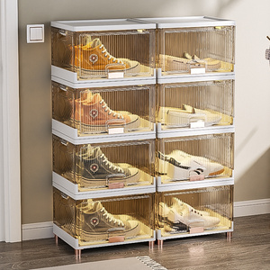 Competitive Price Multi-Layer Stacking Transparent Shoe Organizer Storage Box Folding Shoes Storage Box