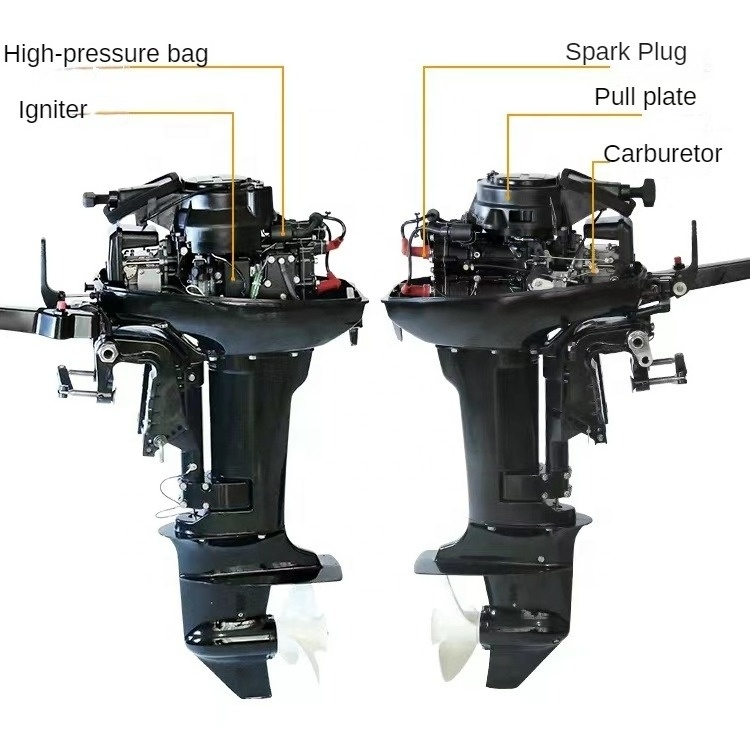 HUANGJIE Chinese 4hp 2-stroke Engine Inflatable Boat  can Upgradable electric start Outboard Engine Outboard Motor