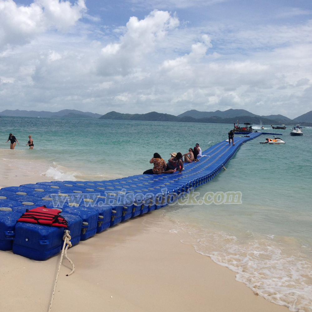 Plastic pontoon floating bridge