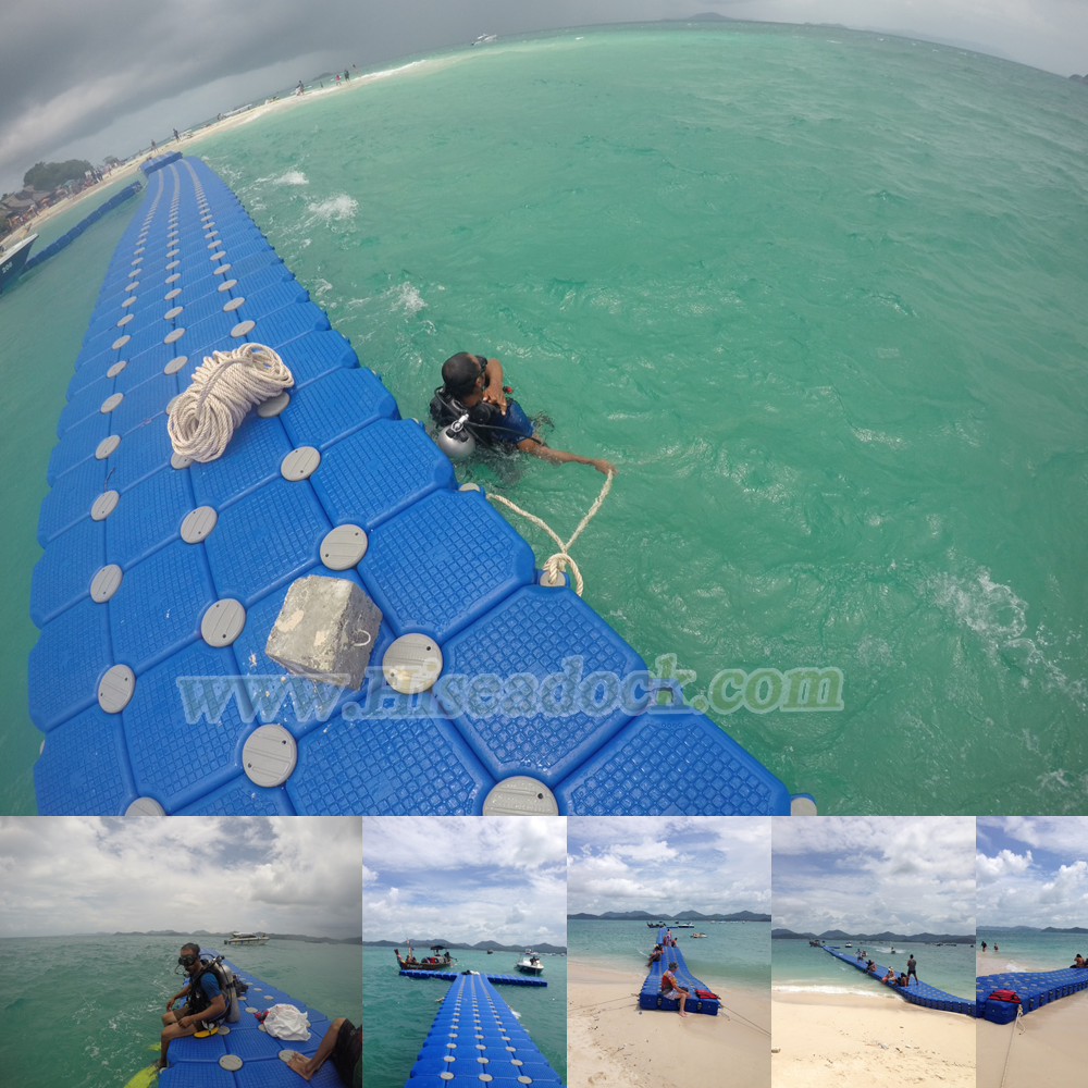 Plastic pontoon floating bridge