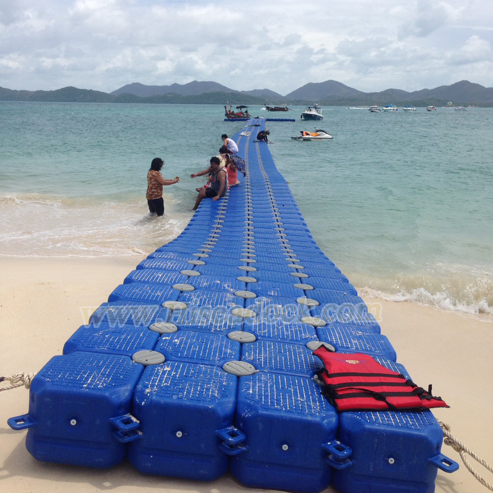 Plastic pontoon floating bridge