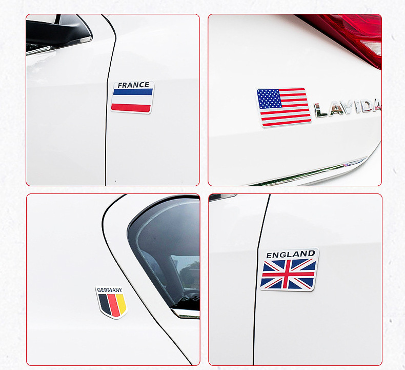 National flag  personality  car protective  die cut adhesive  removable glue 3d car tire sticker design