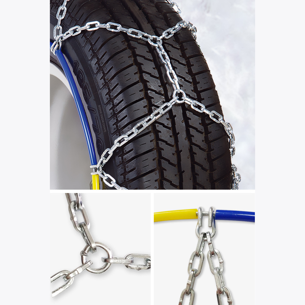 Car truck anti-skid cable ties steel material  emergency snow chains tire ties snow and mud to prevent skidding tire chains