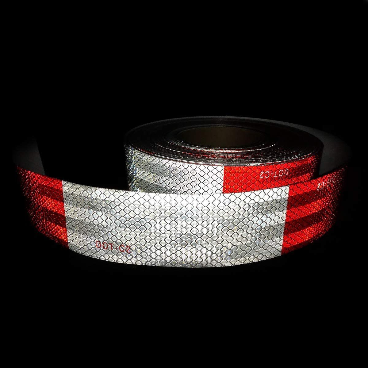 Waterproof Red and White Adhesive Safety Conspicuity Reflector Tape for Trailer Cars Trucks Outdoor Reflective Tape