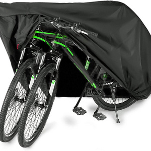 190T Waterproof Silver coated large size bicycle rain cover Bike Cover with reflecting strip For 2 Bikes