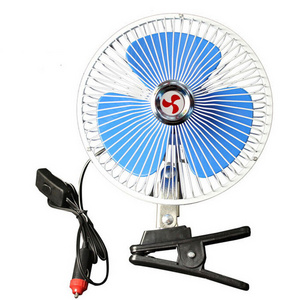 6 inch fully enclosed moving head truck fan, cigarette lighter interface with clip, car fan