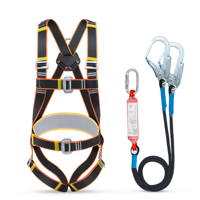 Outdoor High Altitude Operation Double Hook Five Point Climbing Safety Belts Full Body Safety Belt Full Body Safety Harness