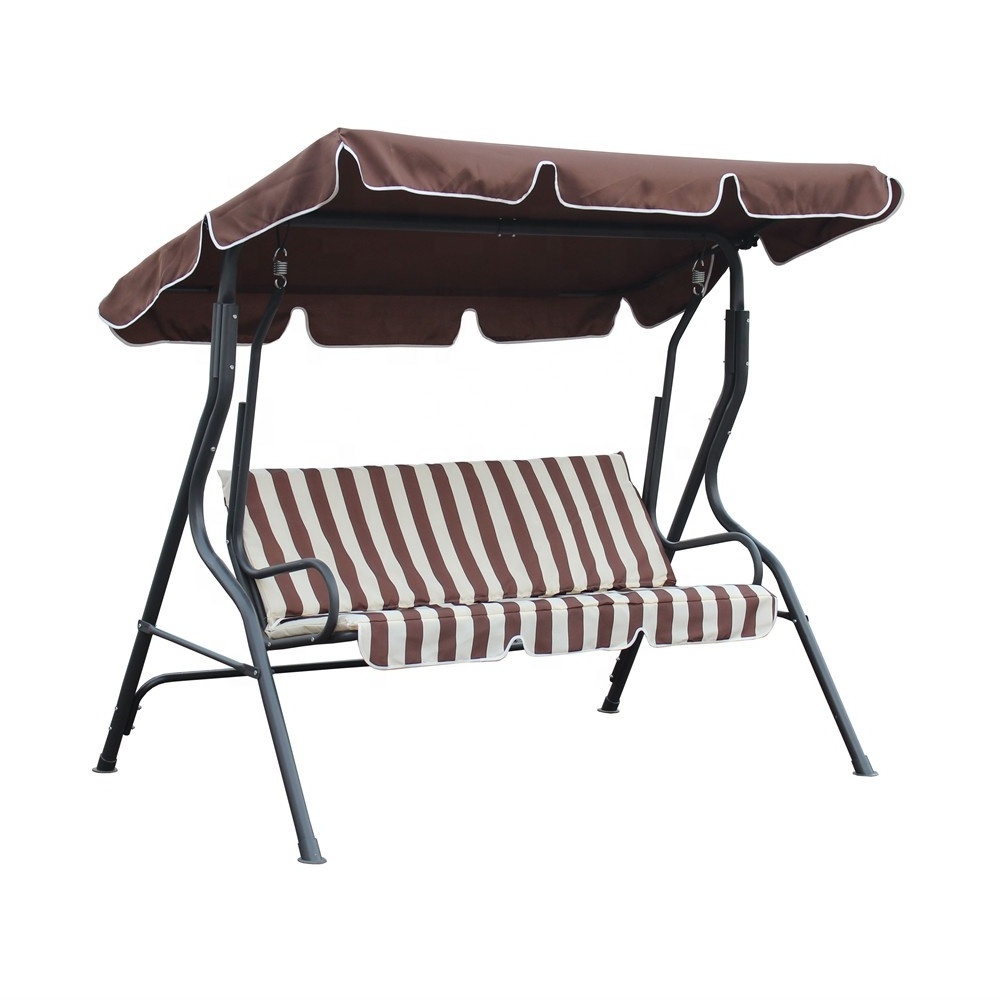 Garden Patio Swing Chair 3 Seates Swinging With Canopy Hammock