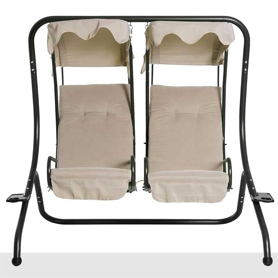 2 Seater Confortable Steel Swinging Chairs For Outdoor Garden