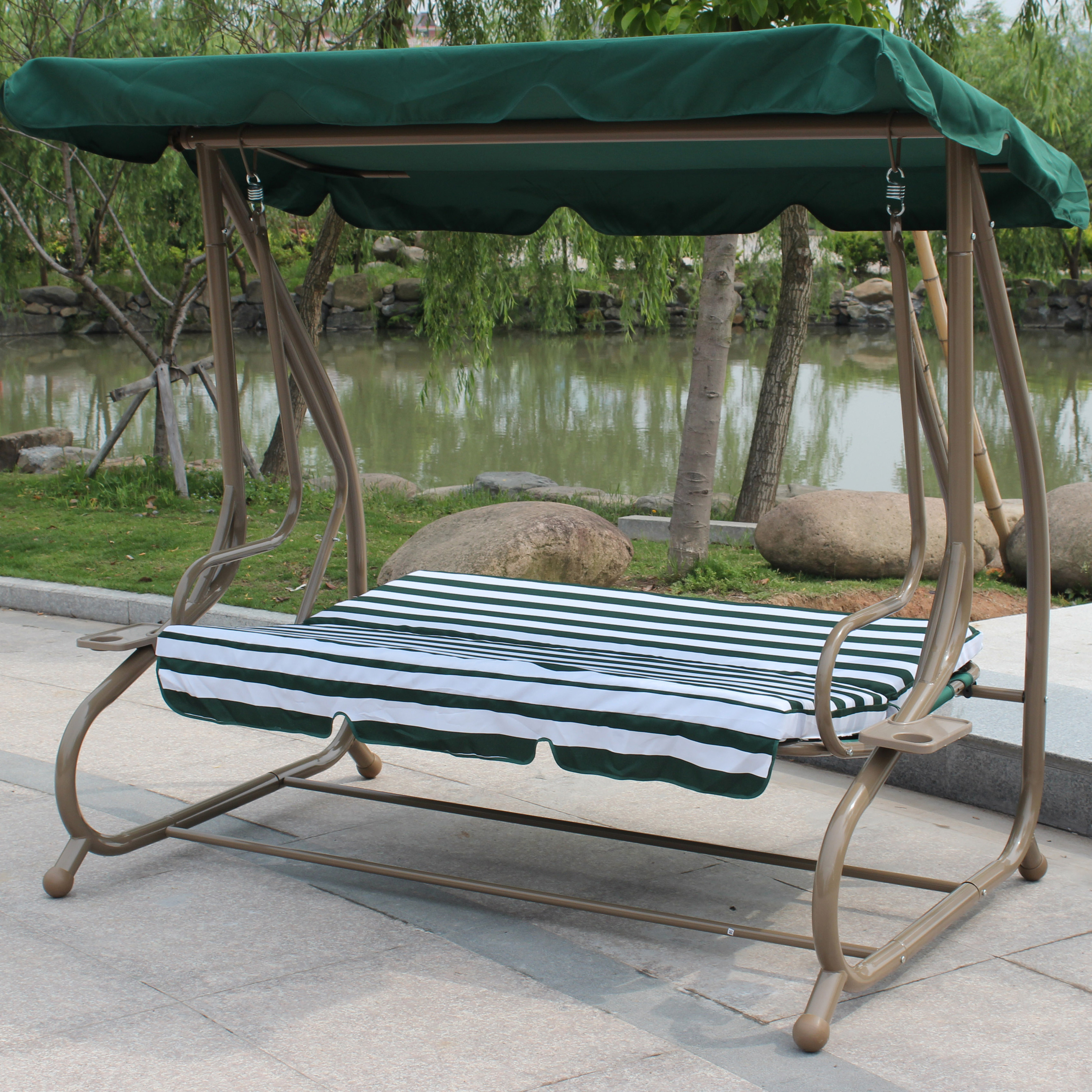 3-seats Hanging Chair Modern Big Swing for Garden Outdoor Furniture