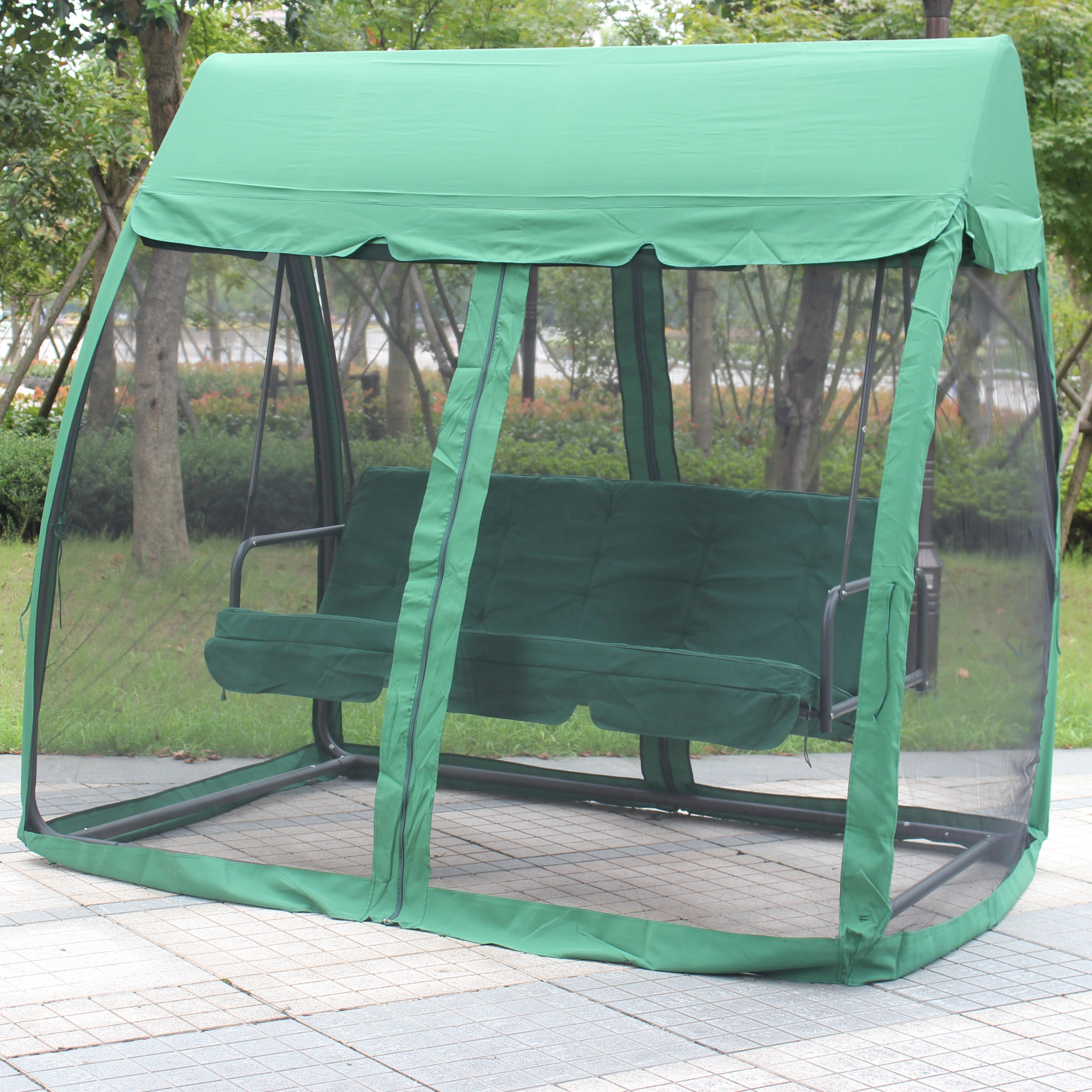 garden outdoor patio swing chair and swing bed with mosquito net