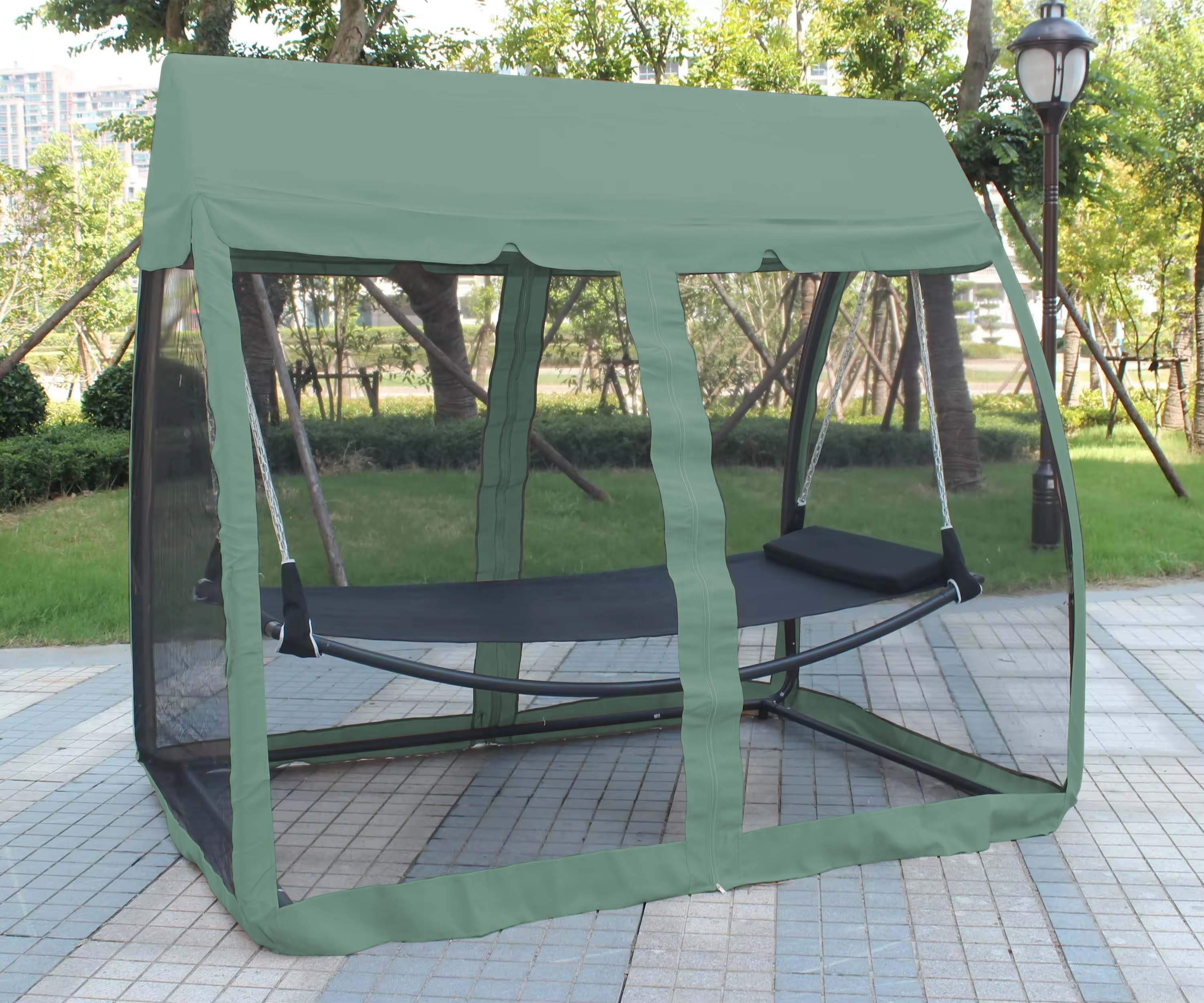 garden outdoor patio swing chair and swing bed with mosquito net