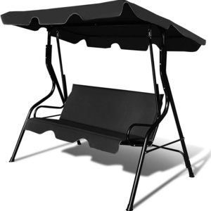 Outdoor leisure sunshade patio furniture 3-people swing chair with adjustable canopy