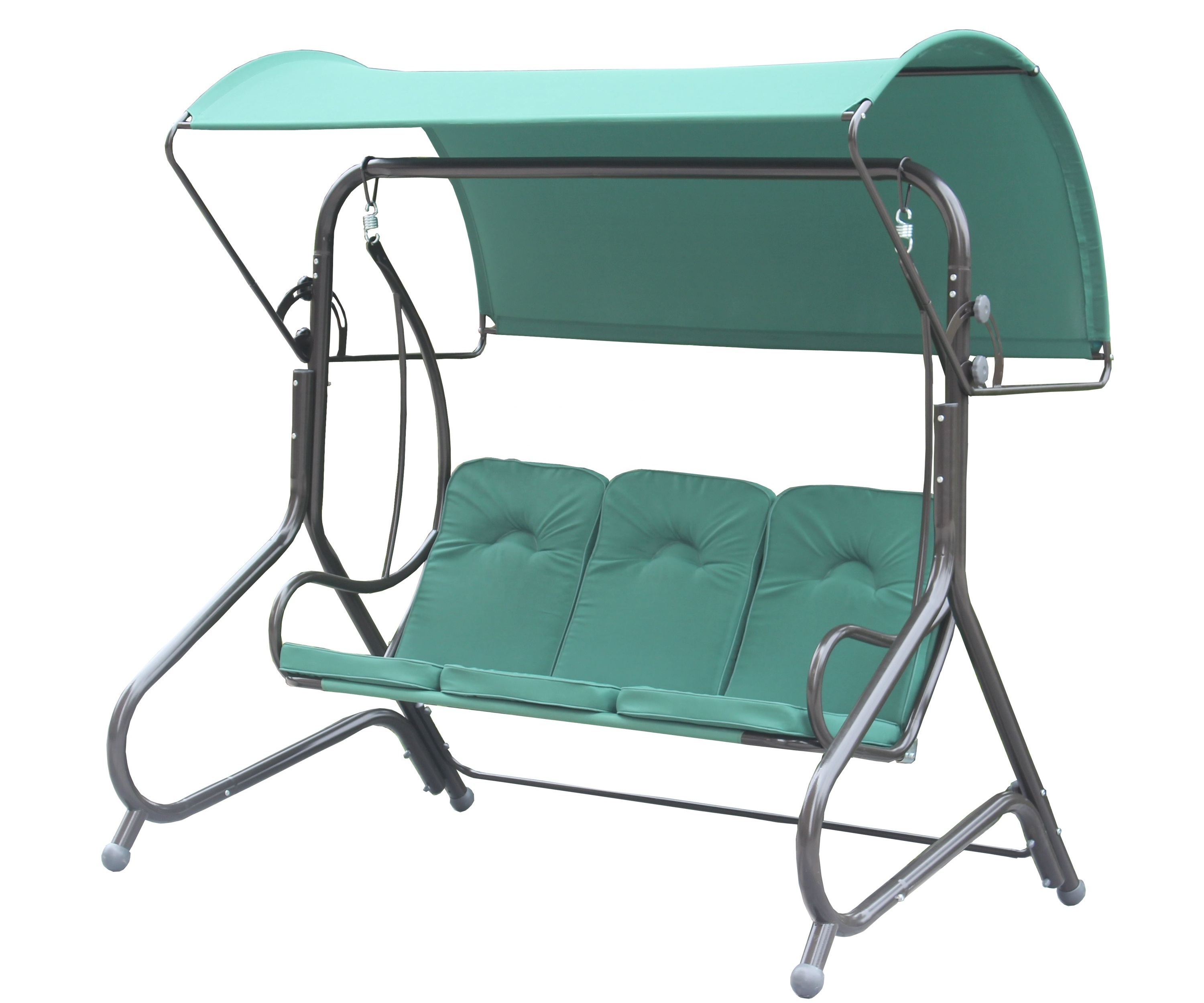 Sea tide high quality swing garden chair canopy beach iron swing with 3 seat