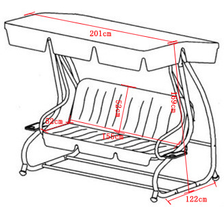 Outdoor Swing Chair Patio Hanging Chair Indoor Swing Bed Metal Modern Big Swing for Garden Outdoor Furniture