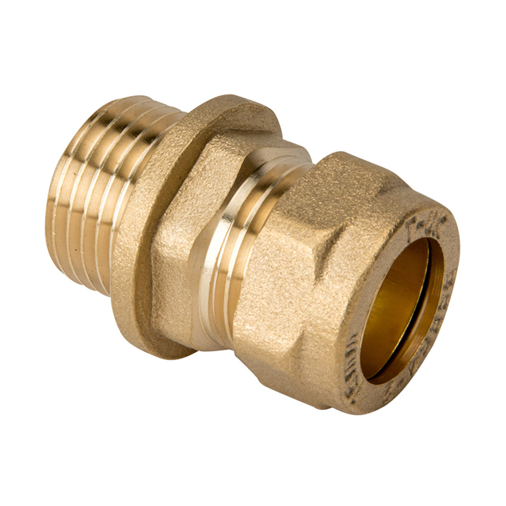 Gas brass push swivel half union tube fitting