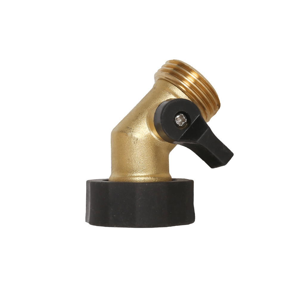 Acid washed brass irrigation water one way hose shut off valve