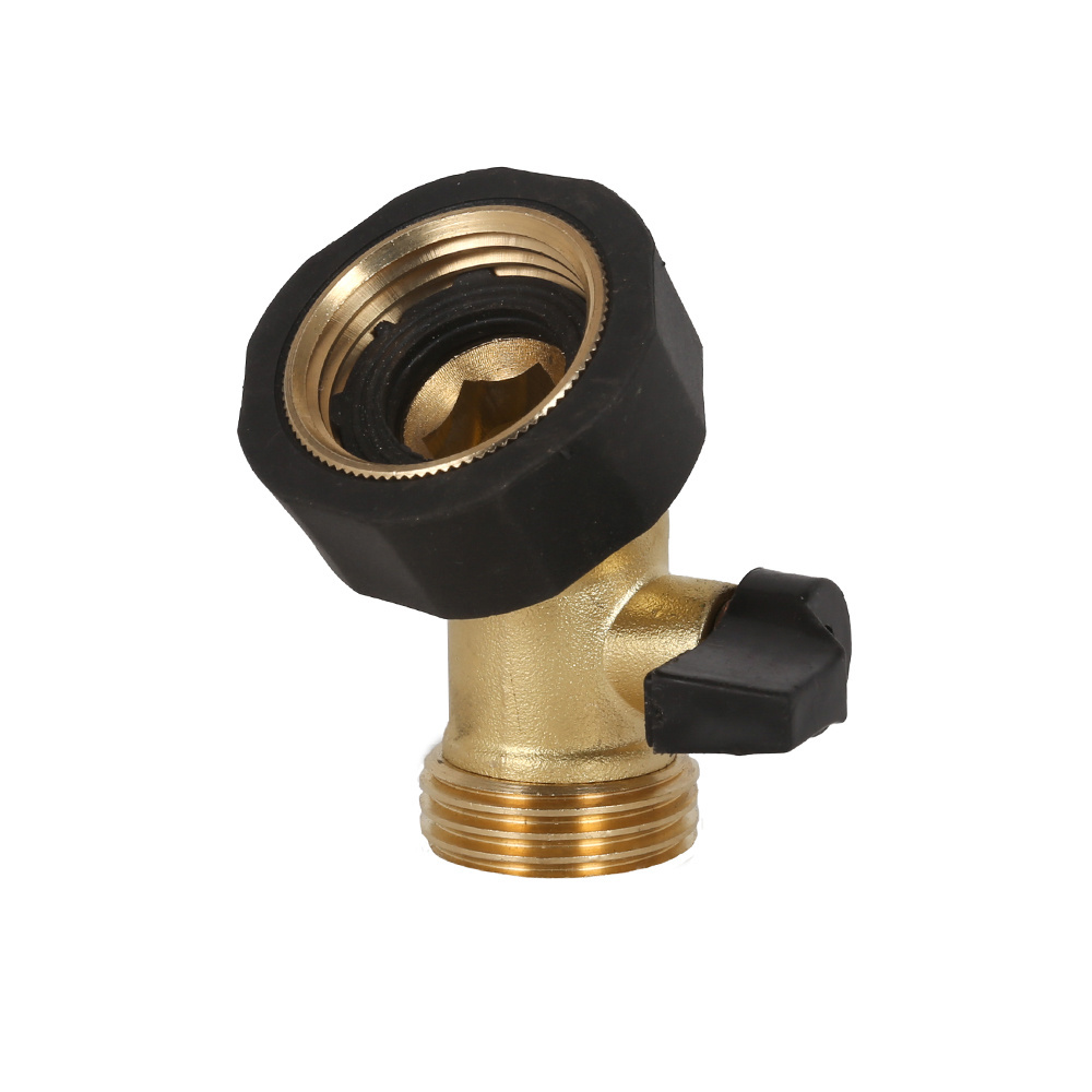 Acid washed brass irrigation water one way hose shut off valve