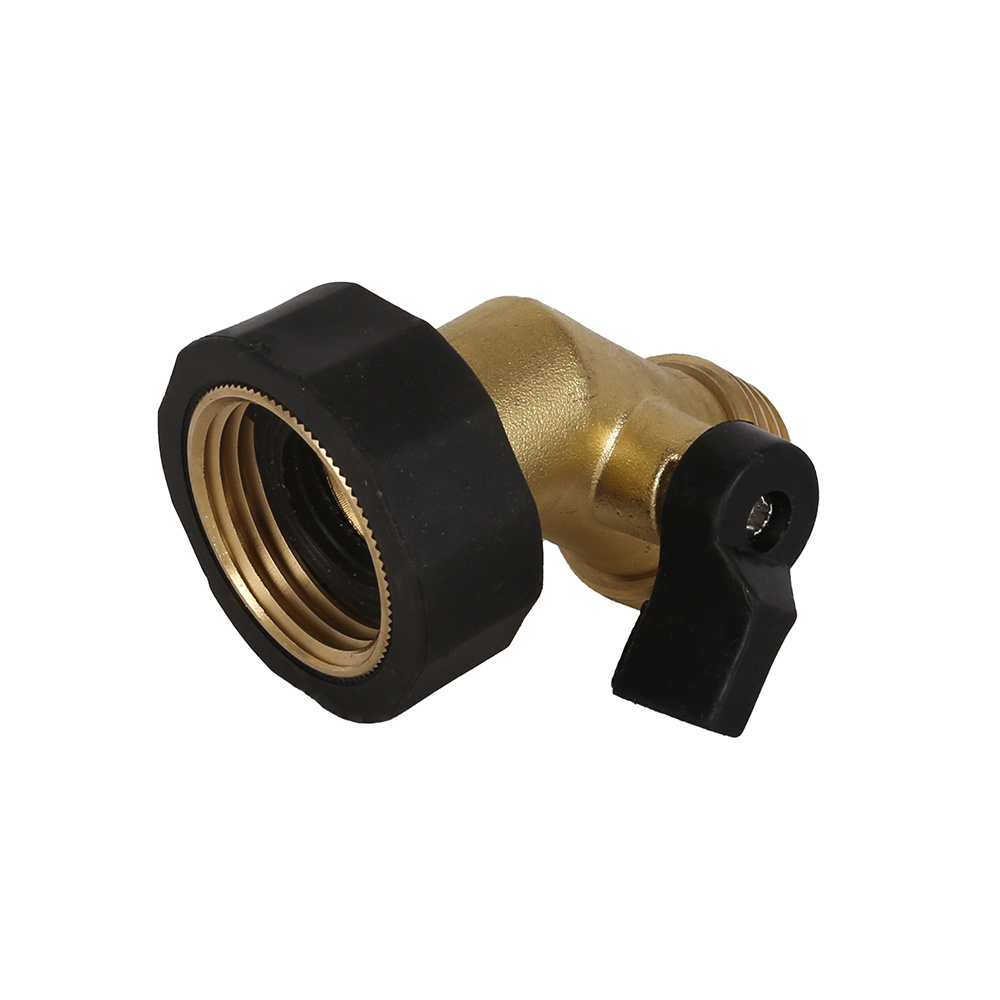 Acid washed brass irrigation water one way hose shut off valve