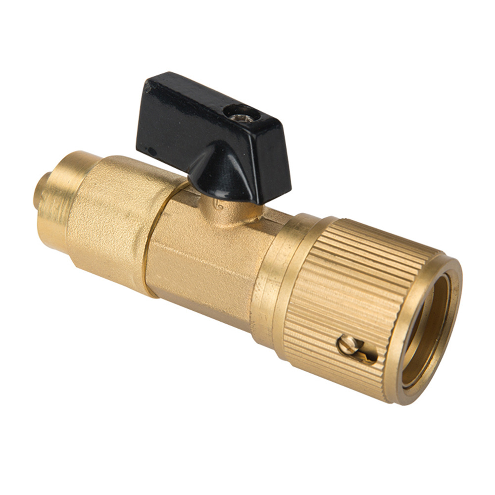 Garden brass one-way hose connector shut off valve