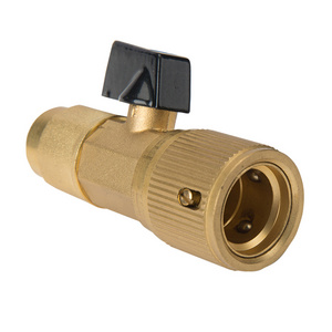 Garden brass one-way hose connector shut off valve