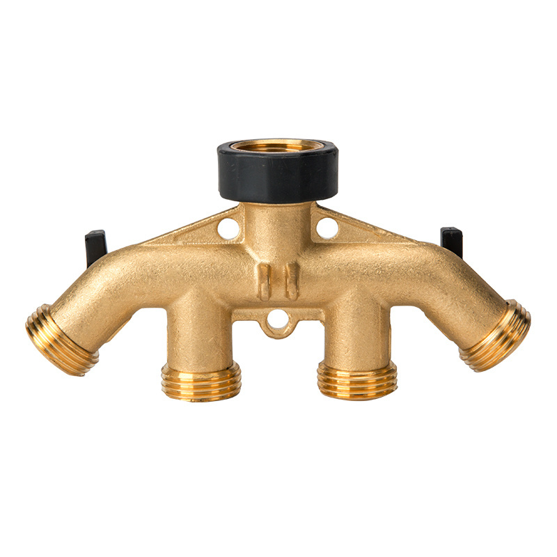 Brass manifold 4 Way Garden Water Tap Connector Water Hose Splitter