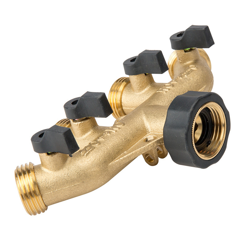 Brass manifold 4 Way Garden Water Tap Connector Water Hose Splitter