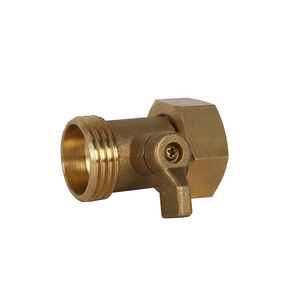 Garden 3/4" brass hose connector with shut off valve