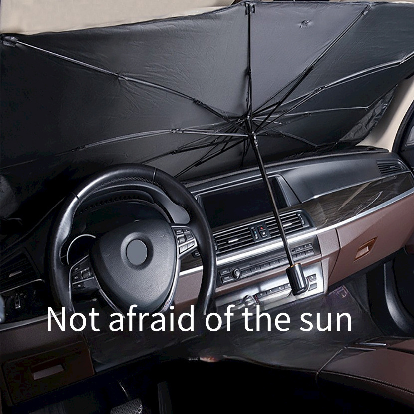 Umbrella sun shade  retractable sunscreen heat insulation front windshield sunshade umbrella