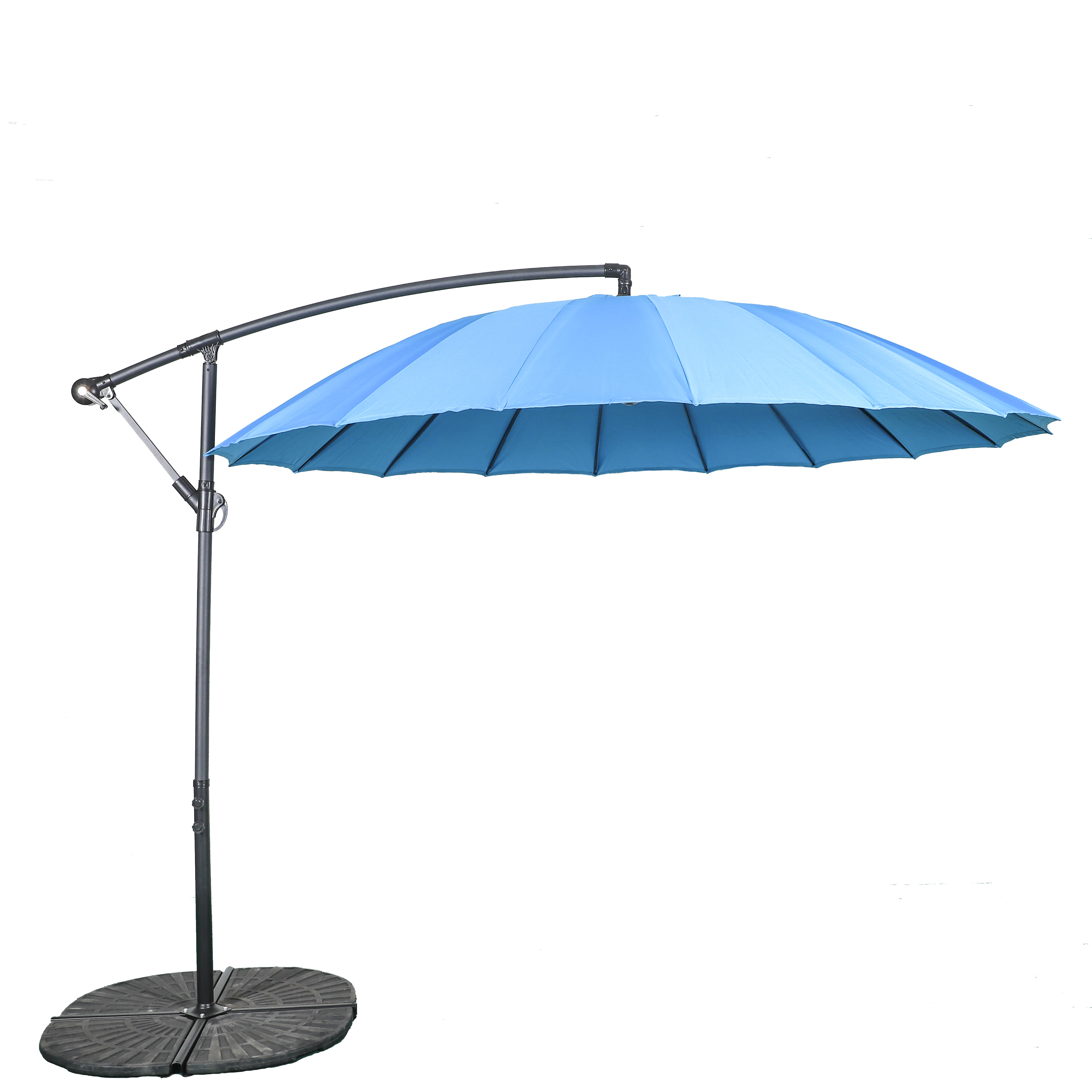 HONGGUAN Big Roma Umbrella Hanging Parasol Garden Furniture Fiberglass Outdoor For Restaurant Beach Patio Umbrella 24ribs