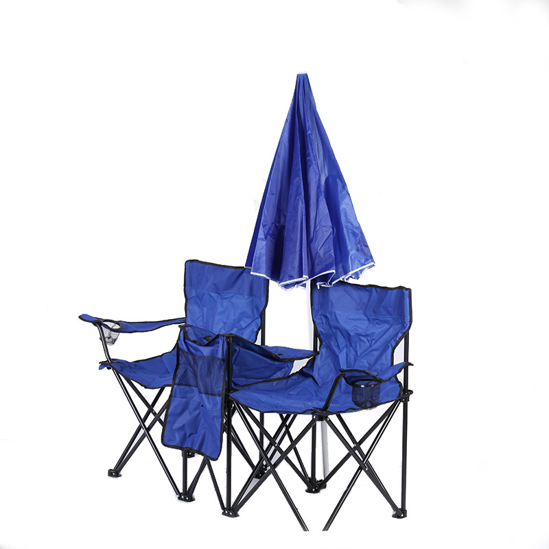 HONGGUAN Modern Outdoor Double Seat Folding Chairs Light Weight Camp Chairs With Canopy with cooler bag